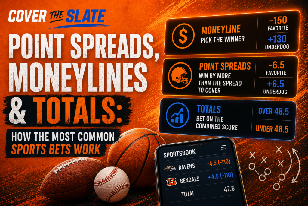 Point Spreads, Moneylines & Totals: How the Most Common Sports Bets Work