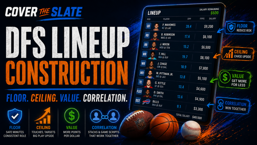 DFS Lineup Construction: Floor, Ceiling, Correlation & Value
