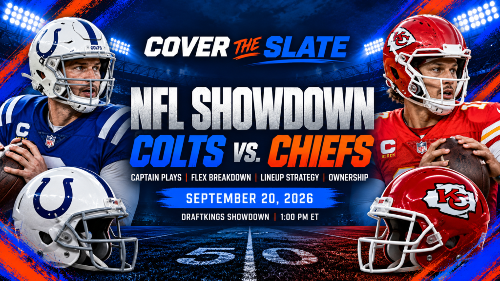 Colts vs. Chiefs DraftKings Showdown: Captain Picks, Ownership & Lineup Strategy
