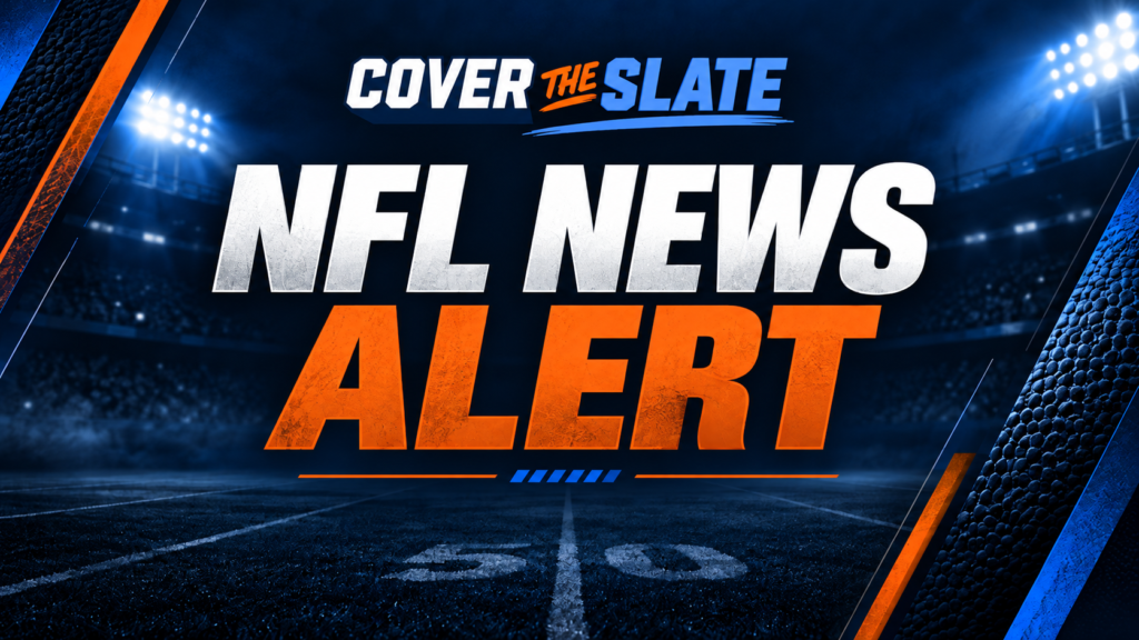Cover The Slate NFL News Alert graphic over a football stadium.