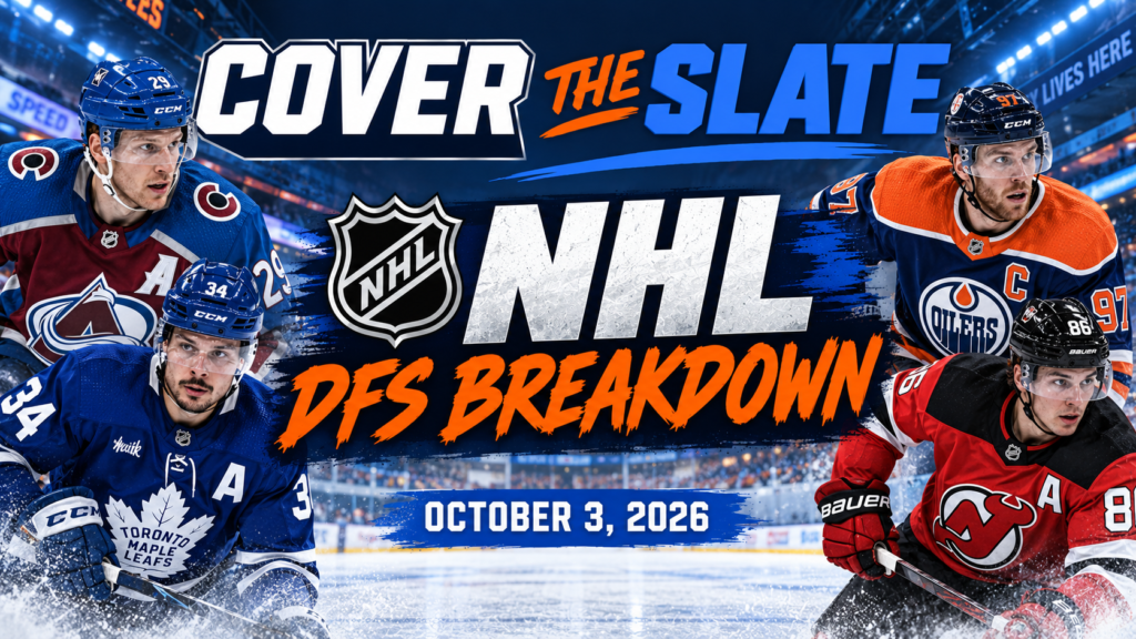 Cover The Slate NHL DraftKings DFS breakdown for October 3, 2026