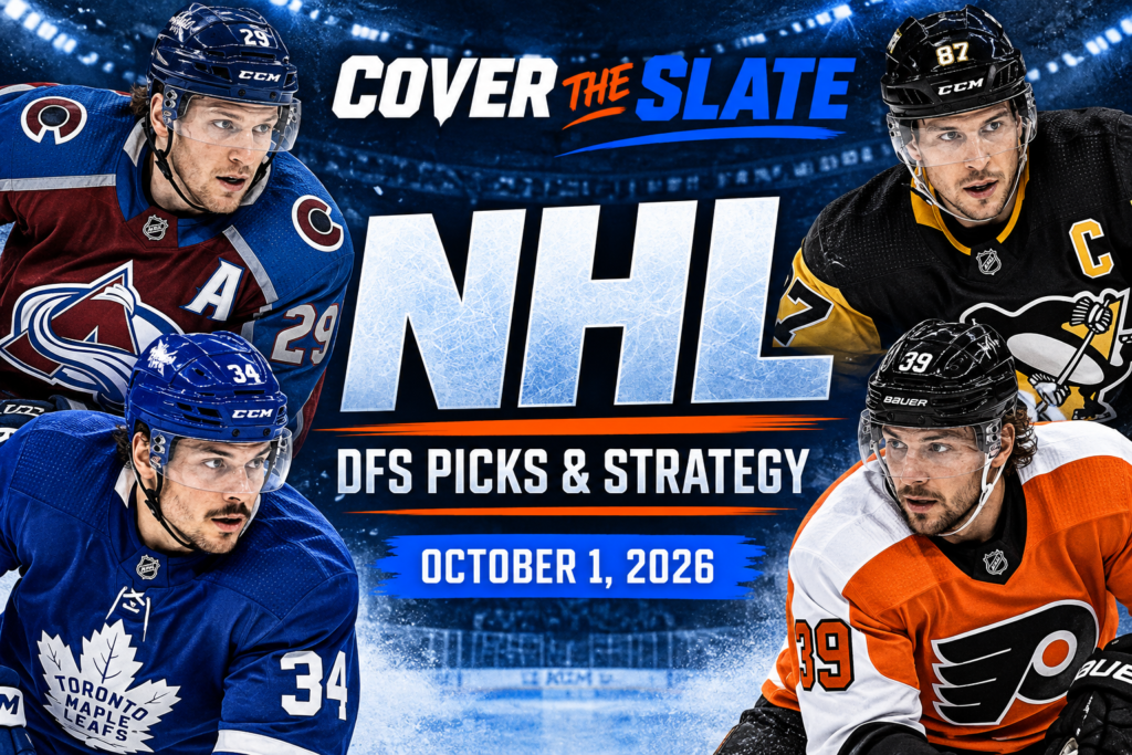 NHL DraftKings main slate, October 1, 2026, stacks, goalies and bargain plays