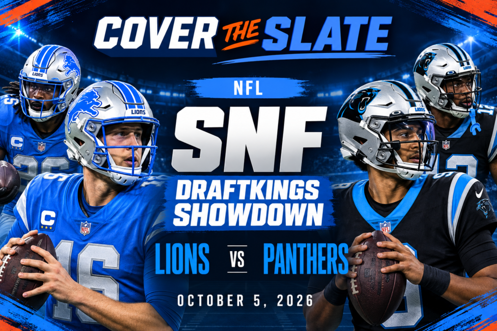 SNF DraftKings Showdown: Lions vs. Panthers Week 4 DFS Picks & Strategy | Cover The Slate