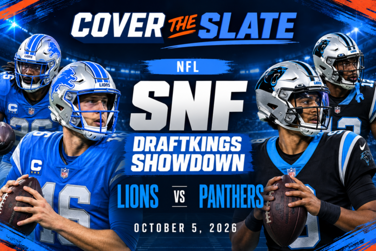 SNF DraftKings Showdown: Lions vs. Panthers Week 4 DFS Picks & Strategy | Cover The Slate